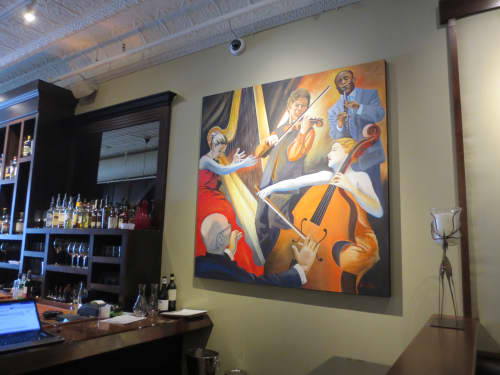 Vellum Quartet | Oil And Acrylic Painting in Paintings by Katherine Larson | Vellum in Ann Arbor. Item composed of canvas and synthetic