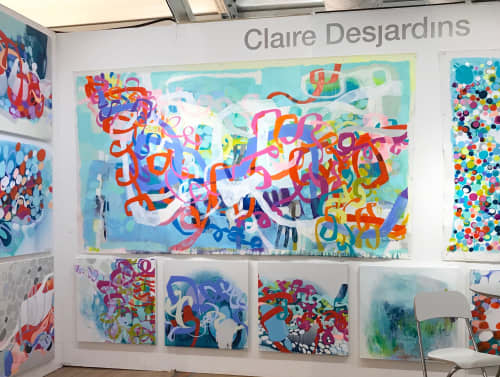 Under the Electric Candelabra | Oil And Acrylic Painting in Paintings by Claire Desjardins | St Sulpice in Saint-Sulpice. Item made of canvas & synthetic