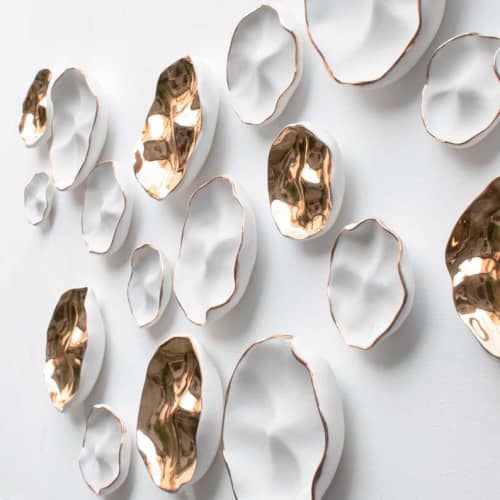 The Glade - Contemporary Porcelain Wall Installation | Sculptures by Maap Studio. Item made of metal with ceramic works with minimalism & contemporary style