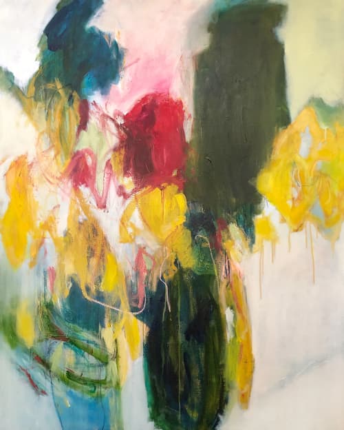 Terrain X | Oil And Acrylic Painting in Paintings by Elisa Gomez Art. Item made of paper works with contemporary & eclectic & maximalism style
