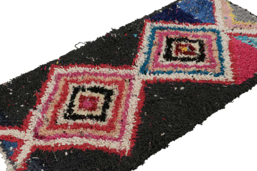 Vintage Azilal Moroccan Boucherouite Rug with Polychromatic | Area Rug in Rugs by Rug and Kilim