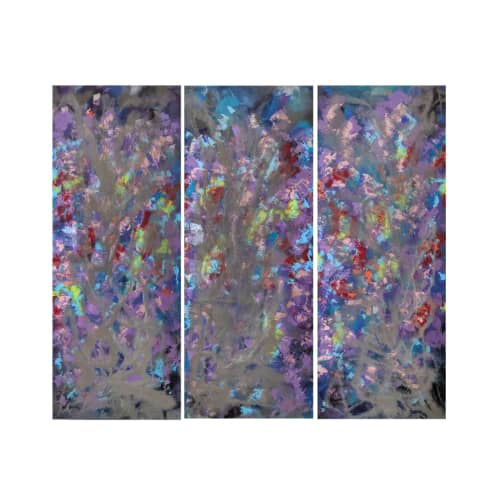 Custom Triptych Set | Oil And Acrylic Painting in Paintings by Soulscape Fine Art + Design by Lauren Dickinson. Item composed of canvas