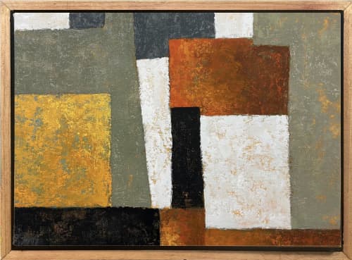 Quiet Grid | Oil And Acrylic Painting in Paintings by Rich Godfrey. Item composed of canvas compatible with minimalism and mid century modern style