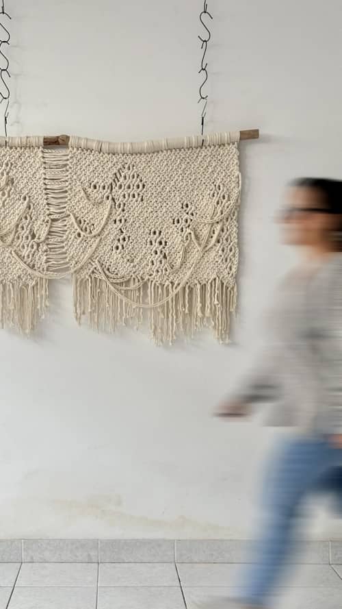 Hope 003 | Macrame Wall Hanging in Wall Hangings by Ana Salazar Atelier. Item made of wood with cotton works with boho & contemporary style