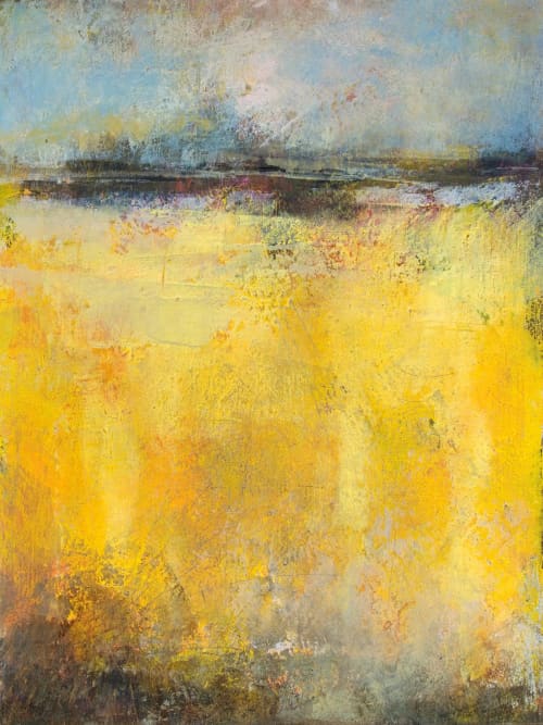 Marigold Sound | Oil And Acrylic Painting in Paintings by Victoria Primicias. Item made of wood with canvas works with minimalism & contemporary style