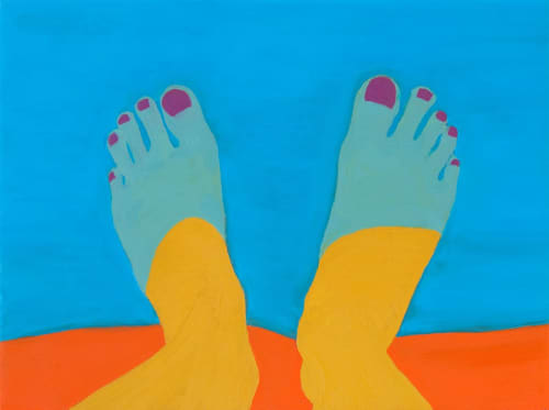 In Your Face and Standing at the Edge of the Water | Oil And Acrylic Painting in Paintings by Helena Wurzel. Item made of canvas with synthetic