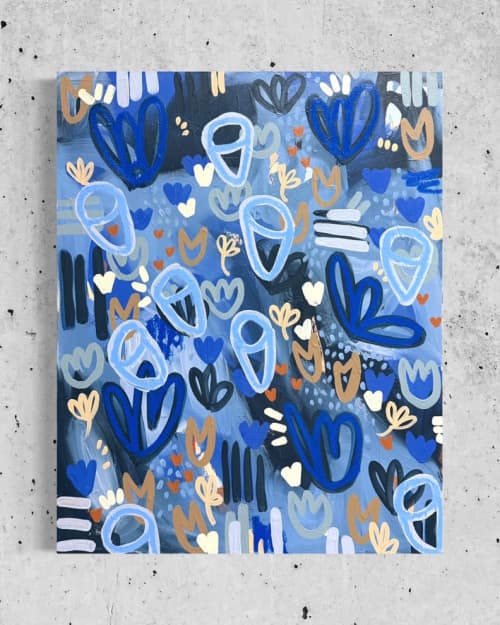 Meet Me in the Garden at Midnight | Oil And Acrylic Painting in Paintings by Vicky Reddish. Item composed of canvas