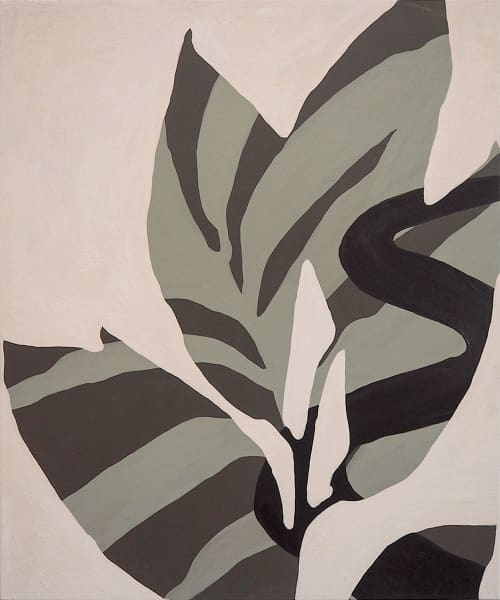 Plant Study 12 | Oil And Acrylic Painting in Paintings by Anne Blenker. Item composed of canvas in minimalism style