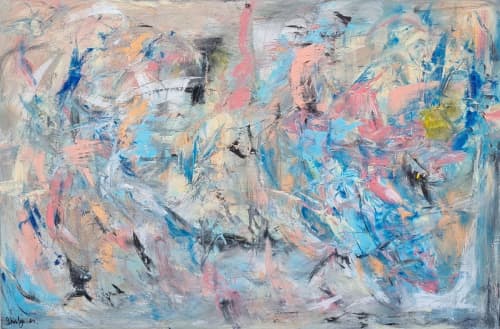 "Peaceful" | Oil And Acrylic Painting in Paintings by Shirly Maimom Art. Item made of canvas works with contemporary & art deco style