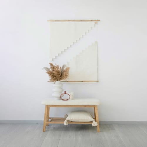 Hagdan - Cotton Rope Textile Art | Tapestry in Wall Hangings by Lale Studio & Shop. Item composed of bamboo and cotton in boho or minimalism style