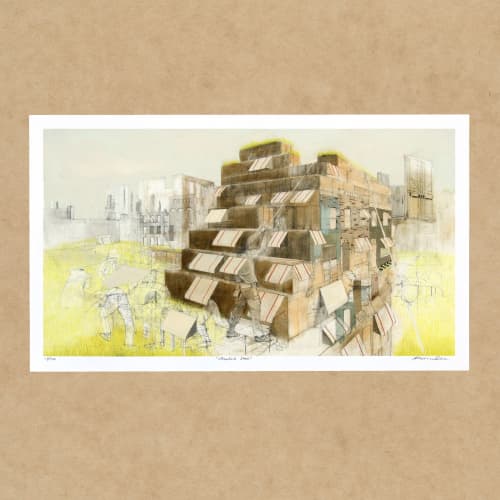 "Module Shack" Limited Edition Print | Prints by Alyssa Dennis. Item composed of canvas and paper