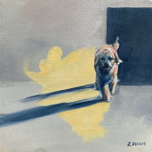 Solo Sally | Oil And Acrylic Painting in Paintings by Paws By Zann Pet Portraits. Item made of canvas