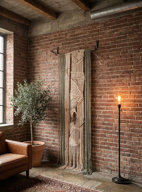 Permeable Surface | Wall Hangings by Gabriela Lupescu. Item made of wood & cotton compatible with boho and minimalism style