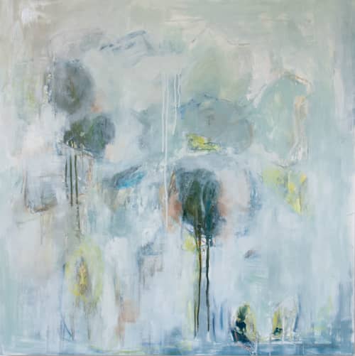 Speaking in Flowers | Oil And Acrylic Painting in Paintings by Jessica Whitley Studio. Item made of wood with synthetic