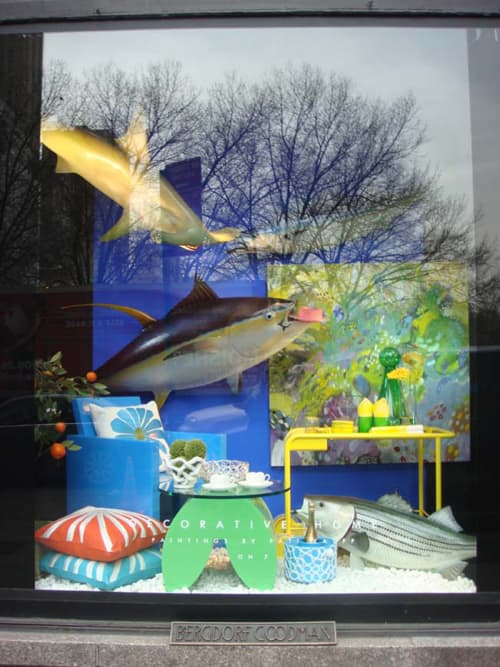 Pond Series | Oil And Acrylic Painting in Paintings by Tati Kaupp | Bergdorf Goodman in New York. Item composed of synthetic