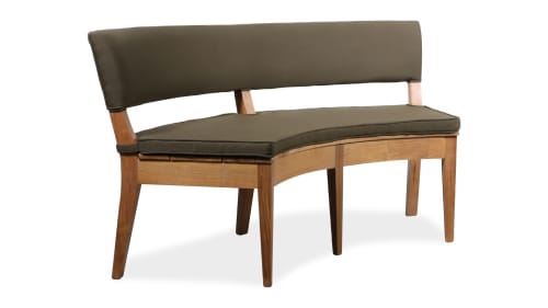 Outdoor Booth Seating in Argentine Rosewood by Costantini | Sectional in Couches & Sofas by Costantini Design. Item composed of wood and fabric
