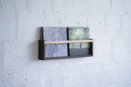 Magazine & Vinyl Wall Rack | Storage by THE IRON ROOTS DESIGNS. Item composed of maple wood