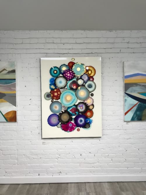 Kaleidoscope | Mixed Media by Laura Van Horne Art | Gray Sky Gallery in Seattle. Item composed of wood in minimalism or mid century modern style