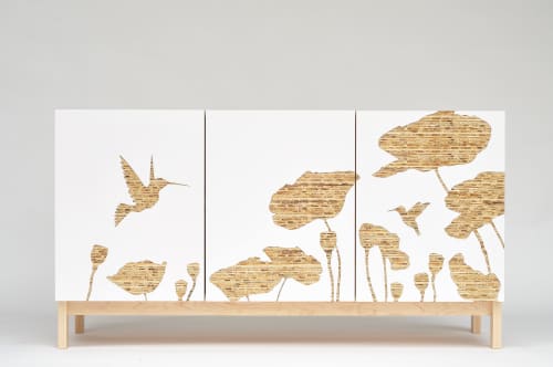 Hummingbird Console | Media Console in Storage by Iannone Design. Item composed of maple wood