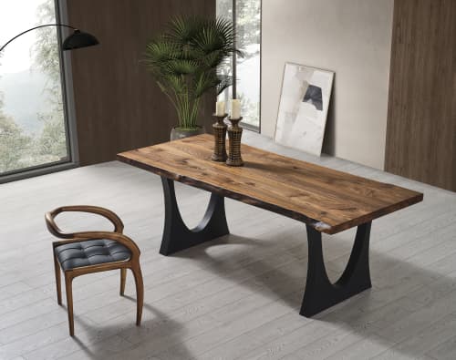 Walnut Dining Table - Customization Table - Handmade Table | Tables by Tinella Wood. Item composed of oak wood & metal compatible with contemporary and modern style