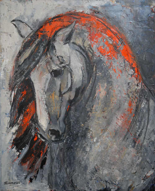 Avril | Oil And Acrylic Painting in Paintings by Sophie DUMONT.. Item made of canvas works with contemporary & industrial style