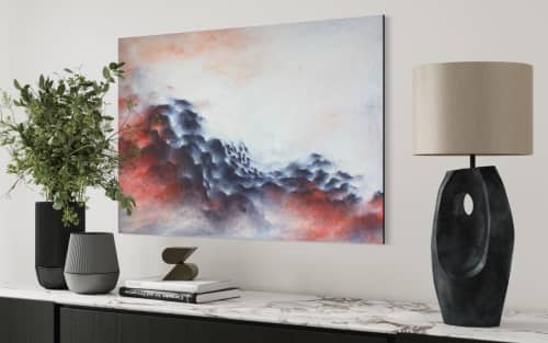 Flowering fire | Mixed Media by Francesca Borgo. Item made of canvas with synthetic works with minimalism & contemporary style