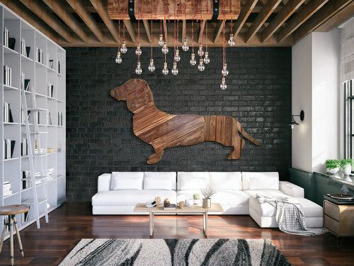 Custom Dog | Wall Sculpture in Wall Hangings by Doug Forrest Studio. Item composed of wood