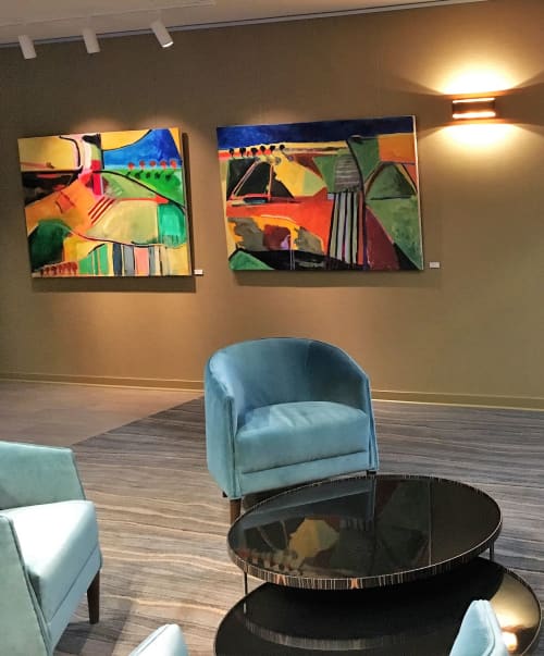 Two view of the Tarn | Oil And Acrylic Painting in Paintings by Owen Brown. Item made of synthetic