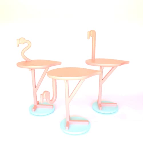 Flamingo Side Table | End Table in Tables by Greg Palombo. Item composed of wood in boho or contemporary style