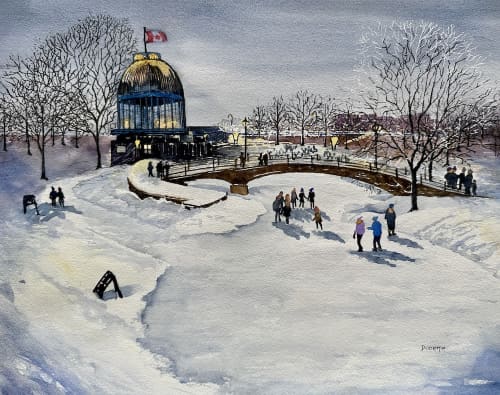 Night Skating | Paintings by Maurice Dionne FINEART