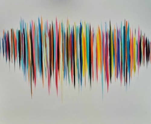 Waves Of Sound | Oil And Acrylic Painting in Paintings by Shirly Maimom Art. Item made of canvas works with contemporary & art deco style
