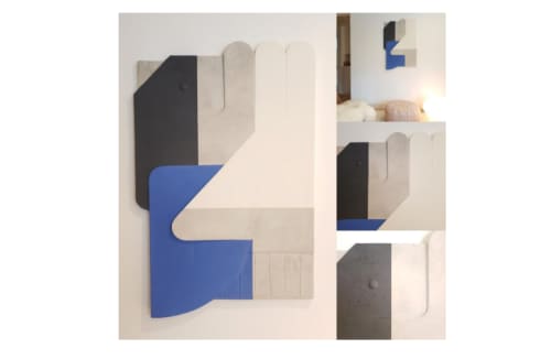 Relief Rabbit Blue | Oil And Acrylic Painting in Paintings by Patrick Bonneau. Item made of synthetic