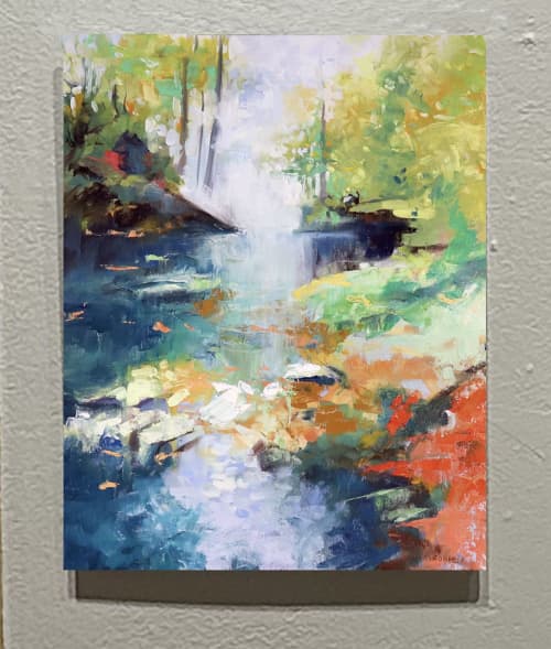 The Secret Garden | Glasswork in Wall Treatments by Catherine Twomey | Woolworth Walk in Asheville. Item made of glass compatible with contemporary and modern style