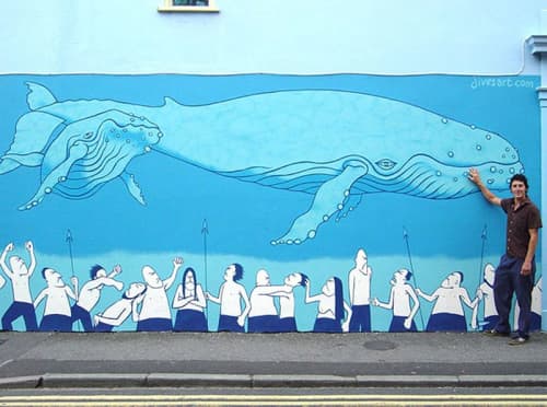Brighton Whale mural | Street Murals by John Ives. Item composed of synthetic
