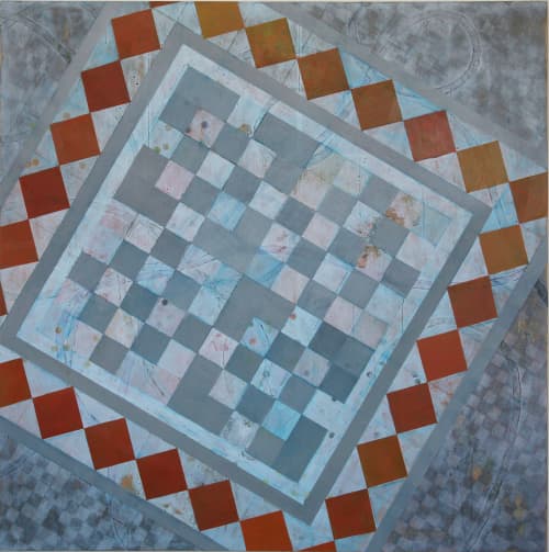 Roman II | Mixed Media by Marie Bourget. Item made of canvas