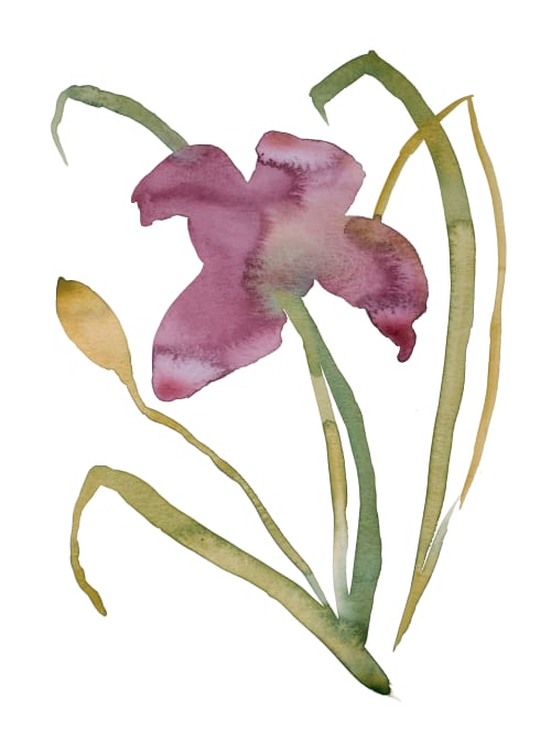Lily No. 16 : Original Watercolor Painting | Paintings by Elizabeth Becker. Item made of paper compatible with boho and minimalism style