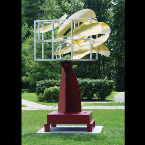 "Waypoint" | Public Sculptures by James Strickland | University of Southern Maine in Portland. Item made of steel