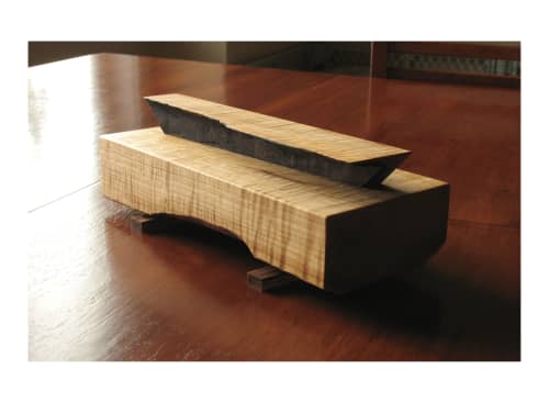Highly figured Silver Maple Salt Box, Decorative Salt Box | Decorative Box in Decorative Objects by SjK Design Studios. Item composed of maple wood in minimalism or mid century modern style