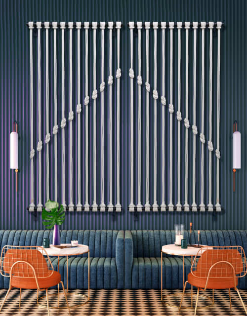 KNOTTED DOUBLE Wall Hanging | Divider in Decorative Objects by BroCoLoco. Item composed of cotton