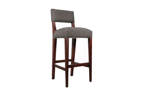 Modern Bar Stool in Argentine Exotic Wood and Fabric from Co | Chairs by Costantini Design. Item composed of wood and fabric in contemporary or modern style