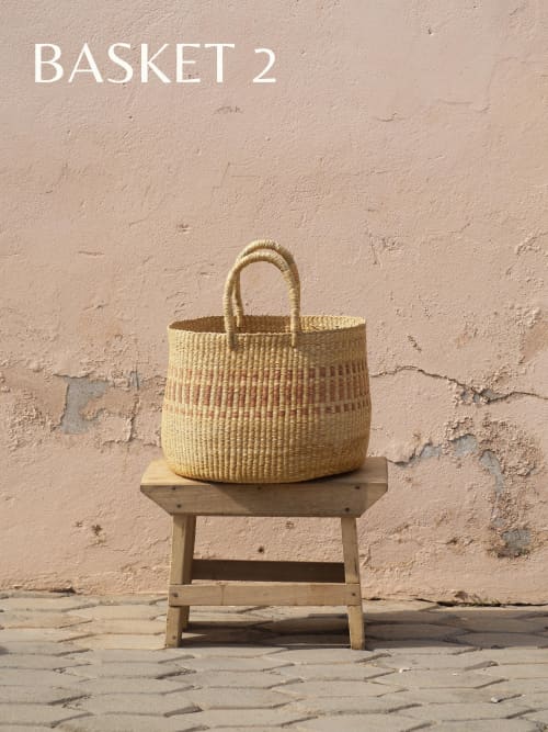 Natural Fiber Floor Soro Basket 2 | Storage Basket in Storage by AKETEKETE. Item composed of fiber in minimalism or art deco style