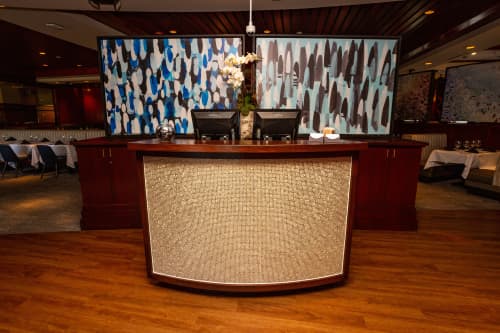Midnight & A Forest | Oil And Acrylic Painting in Paintings by Brent Broza | Fleming’s Prime Steakhouse & Wine Bar in El Segundo. Item made of canvas