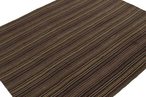 Vintage Shahsavan tribal Persian Kilim rug, with Stripes | Area Rug in Rugs by Rug and Kilim