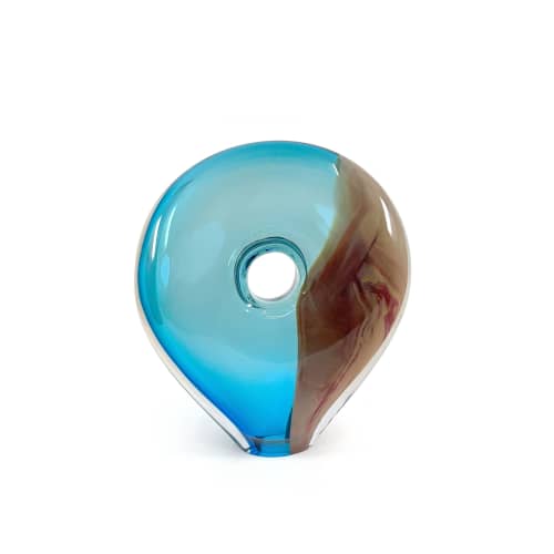 Cenotes Handblown Glass Sculpture | Decorative Objects by AEFOLIO. Item composed of glass in contemporary or art deco style
