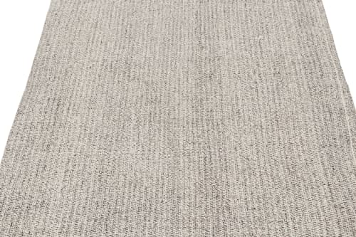 Vintage Geometric Solid Beige Gray Wool Kilim Rug | Area Rug in Rugs by Rug and Kilim