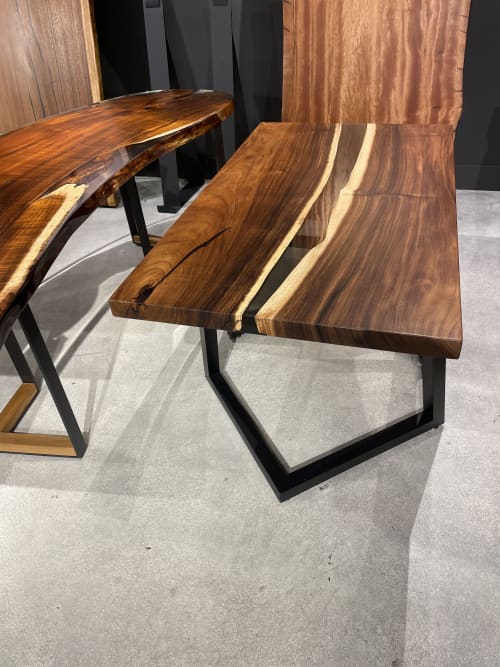 Ademaro Desk or Coffee River Resin Table 29" x 51" | Dining Table in Tables by Holzsch. Item composed of wood compatible with minimalism and contemporary style