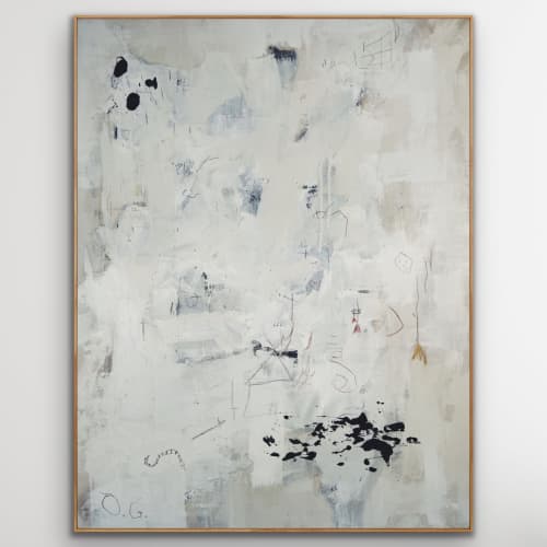 Contemporary White and Black Abstract | Oil And Acrylic Painting in Paintings by Michael O'Guinn. Item composed of canvas and synthetic in industrial style