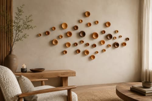 Solace | Large Hand-Turned Timber Wall Sculpture | Wall Hangings by Craig Forget. Item composed of maple wood in minimalism or contemporary style