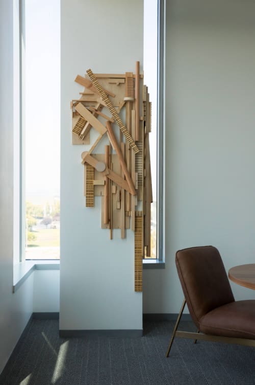 "Untitled" | Wall Sculpture in Wall Hangings by ANTLRE - Hannah Sitzer | Google RWC SEA6 in Redwood City. Item composed of wood