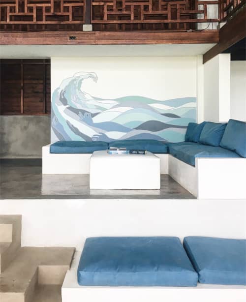Party Wave | Murals by Allison Kunath | Hulakai Hotel in San Juan del Sur. Item composed of synthetic